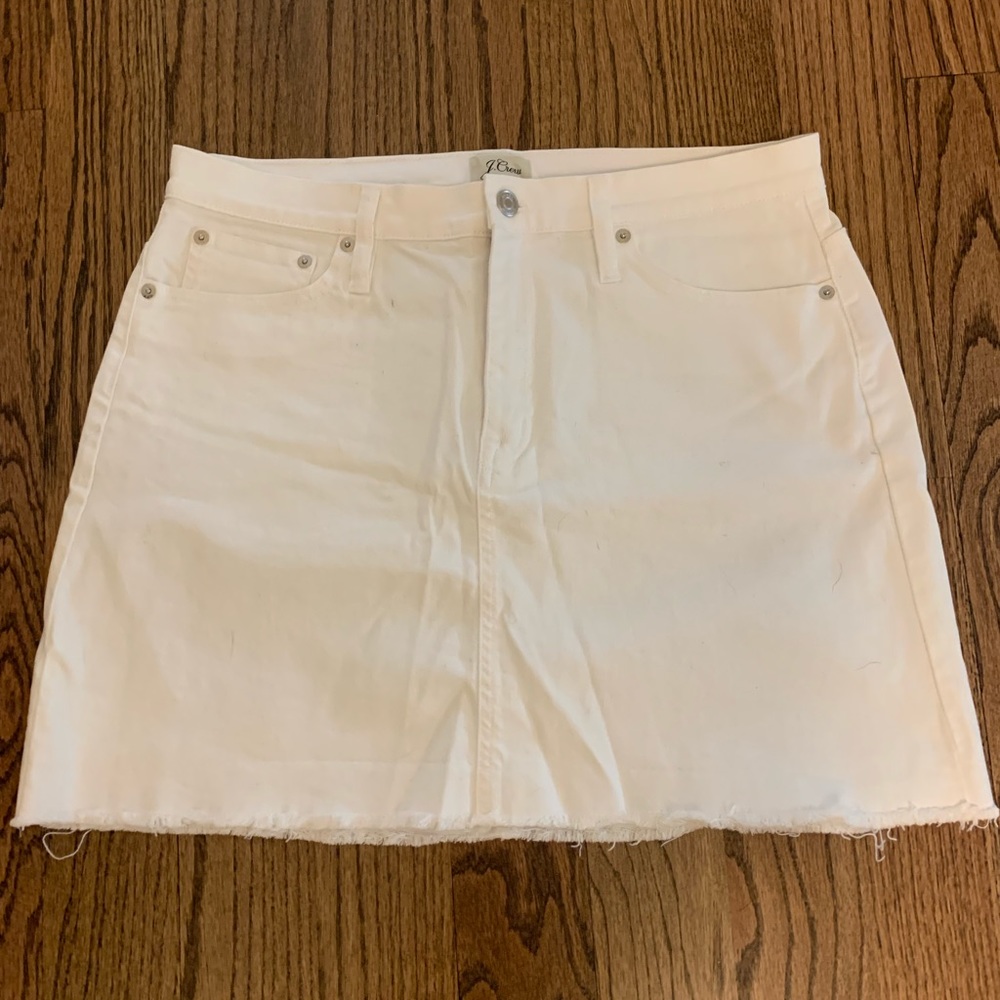 JCrew White Denim Skirt
